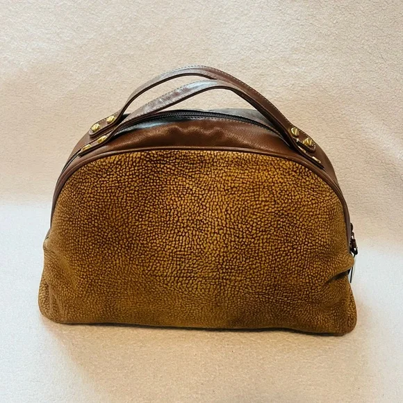 Borbonese Redwall Quail Suede Large Handbag - Picture 11 of 12